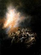 Francisco de goya y Lucientes Fire at Night painting
